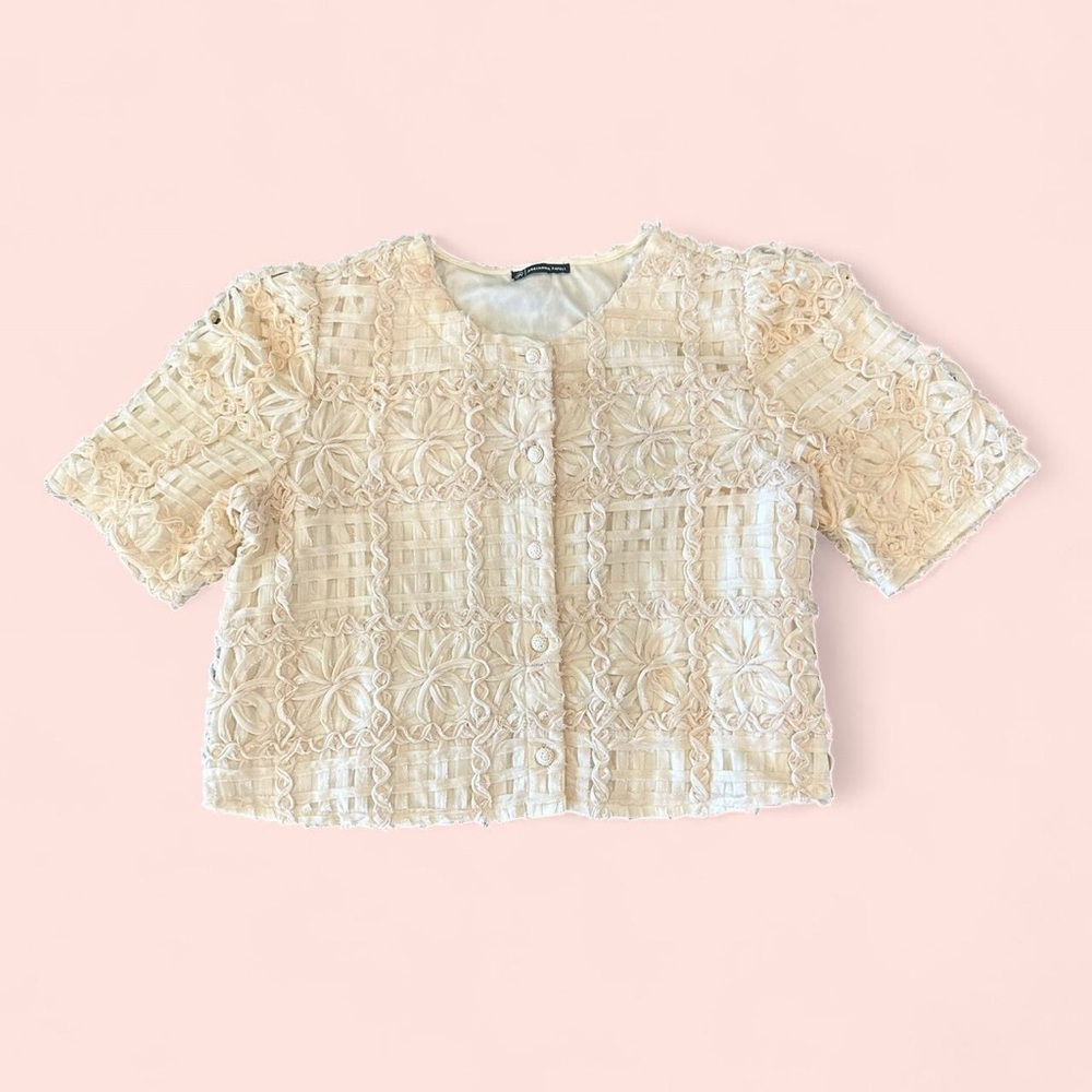 Adrianna Papell Cream Blouse